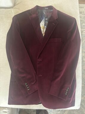 Milano Men's Deep Burgundy Velvet Sport Coat Size XL